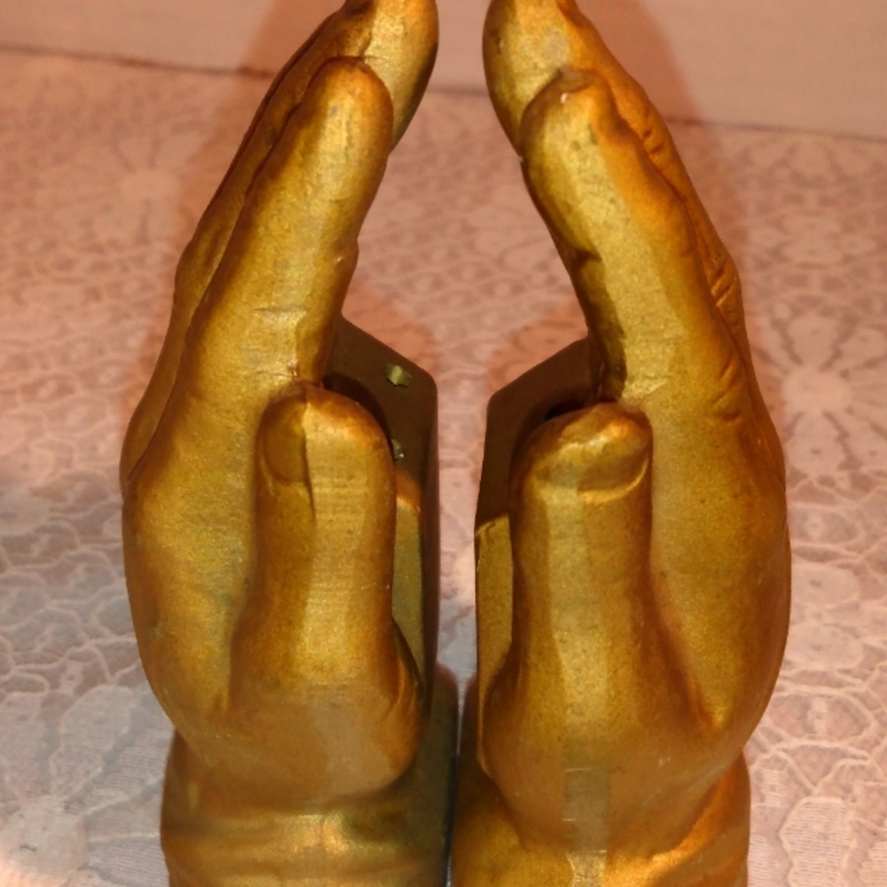 Pair of Gold Praying Hands Salt and Pepper shakers